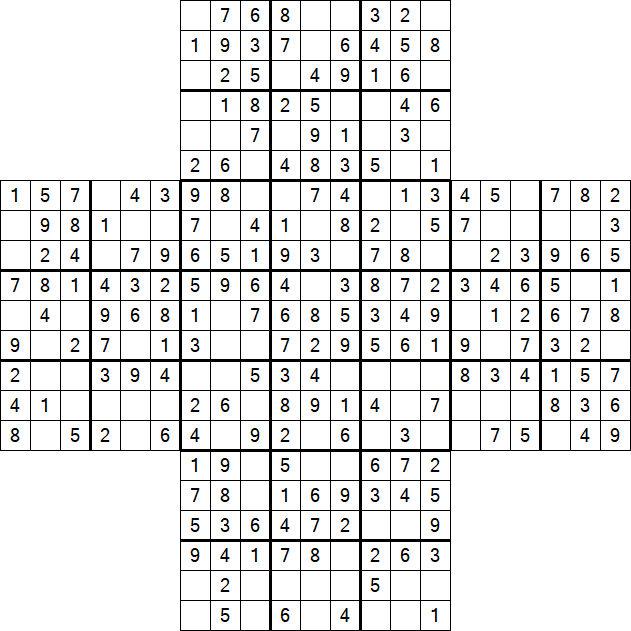 Cross Sudoku - Easy