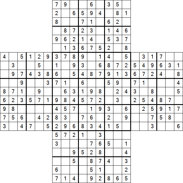 Cross Sudoku - Easy