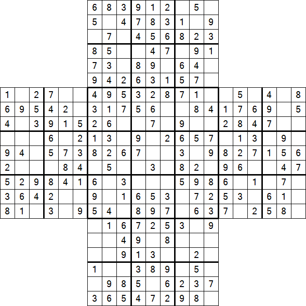 Cross Sudoku - Easy