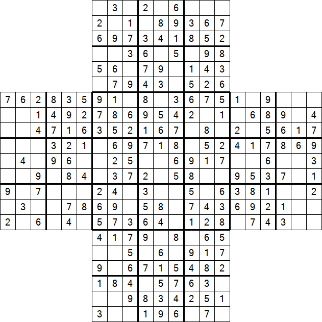 Cross Sudoku - Easy