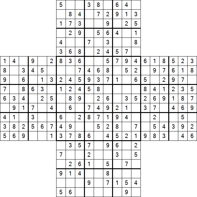 Cross Sudoku - Easy