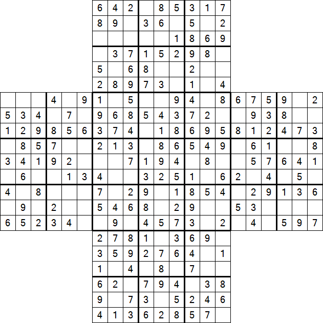 Cross Sudoku - Easy