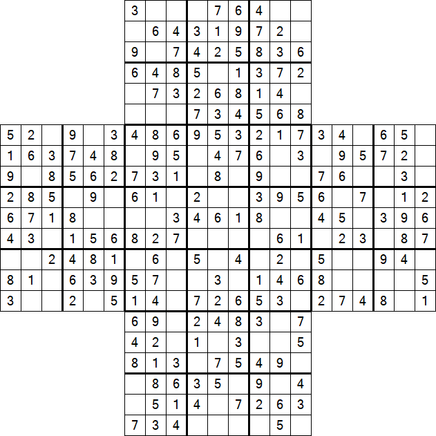 Cross Sudoku - Easy