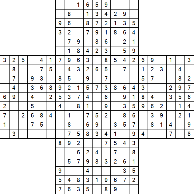 Cross Sudoku - Easy