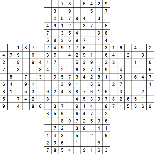 Cross Sudoku - Easy