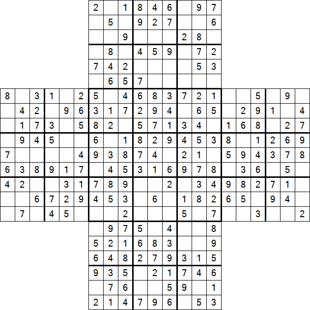 Cross Sudoku - Easy