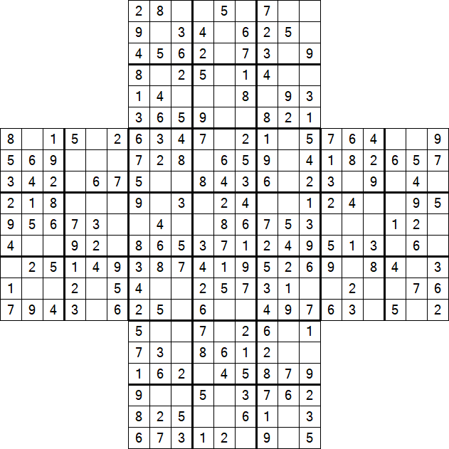 Cross Sudoku - Easy