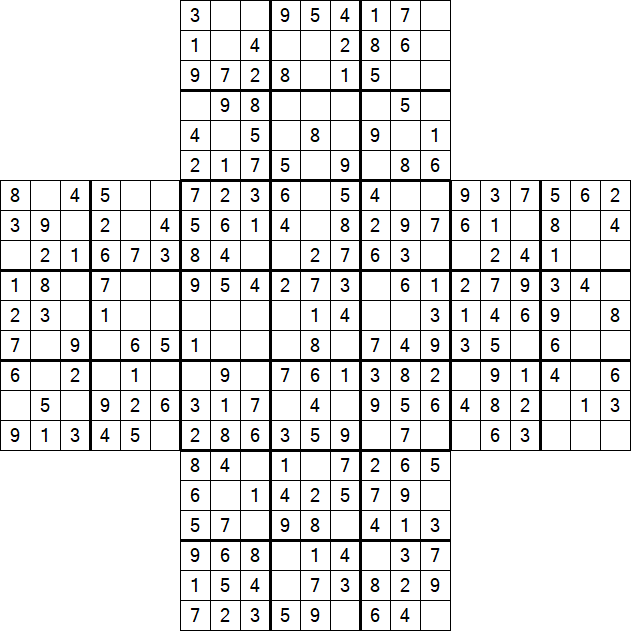 Cross Sudoku - Easy