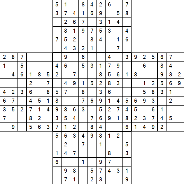 Cross Sudoku - Easy