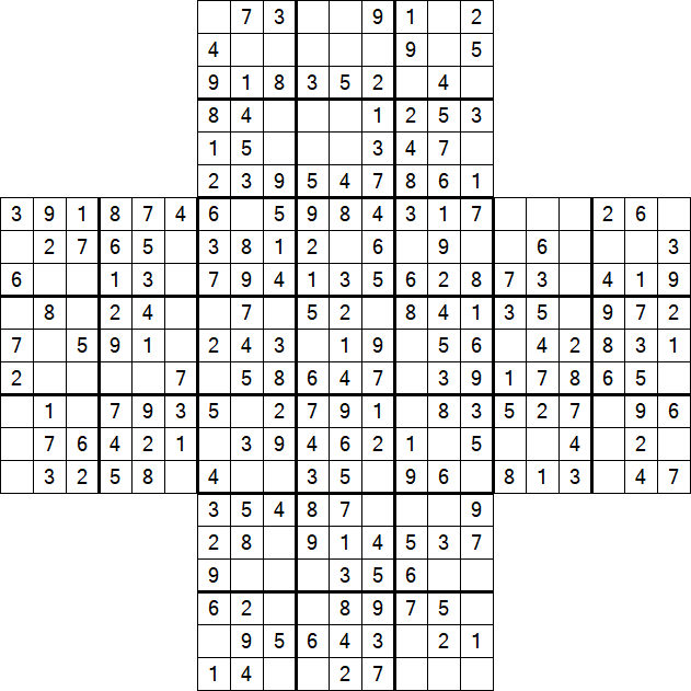 Cross Sudoku - Easy