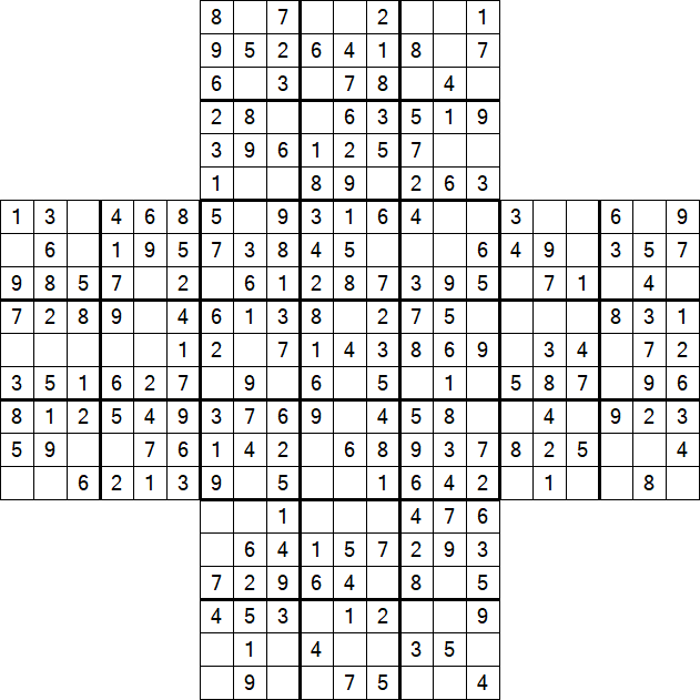 Cross Sudoku - Easy