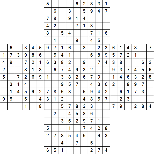 Cross Sudoku - Easy