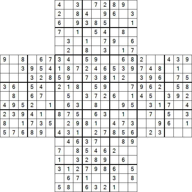 Cross Sudoku - Easy