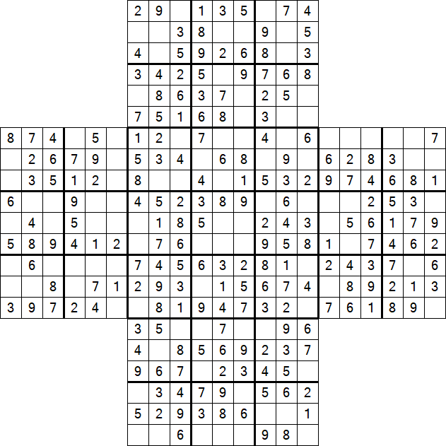 Cross Sudoku - Easy