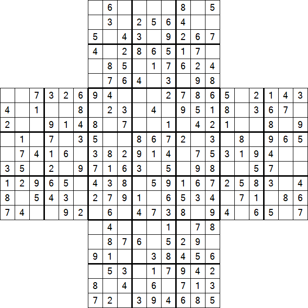 Cross Sudoku - Easy