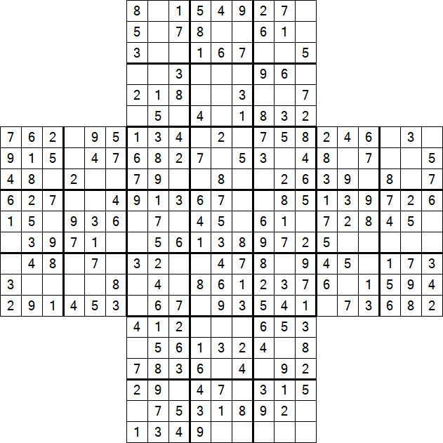 Cross Sudoku - Easy