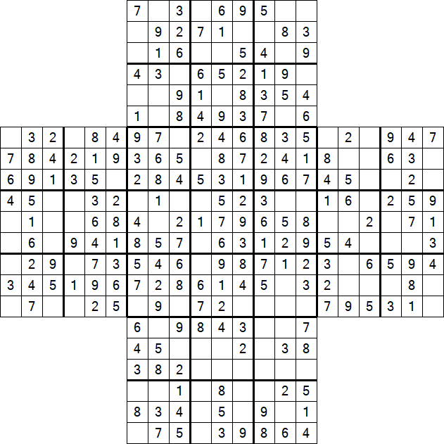 Cross Sudoku - Easy