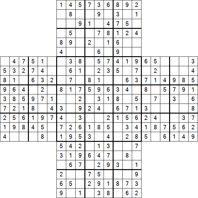 Cross Sudoku - Easy