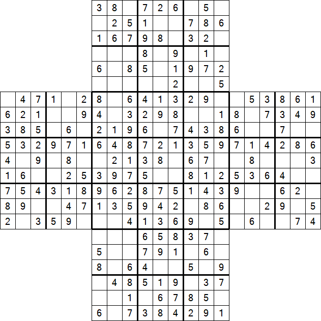 Cross Sudoku - Easy
