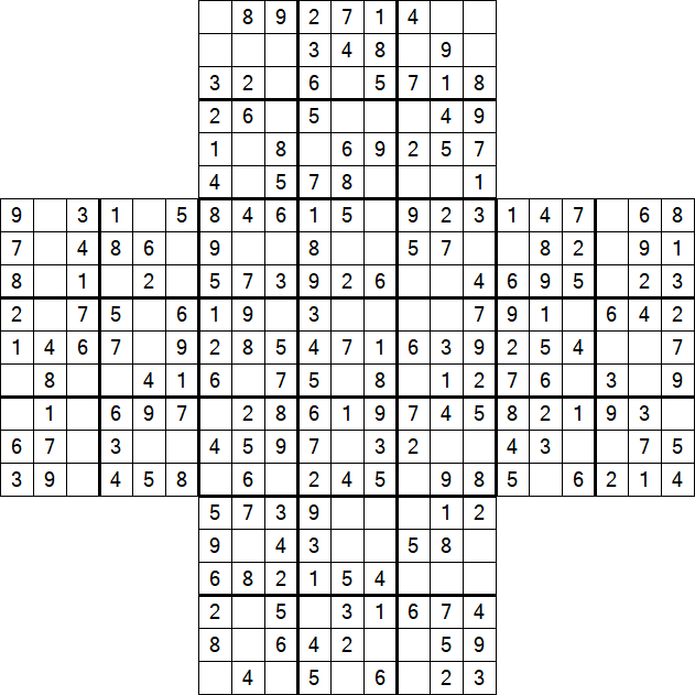 Cross Sudoku - Easy
