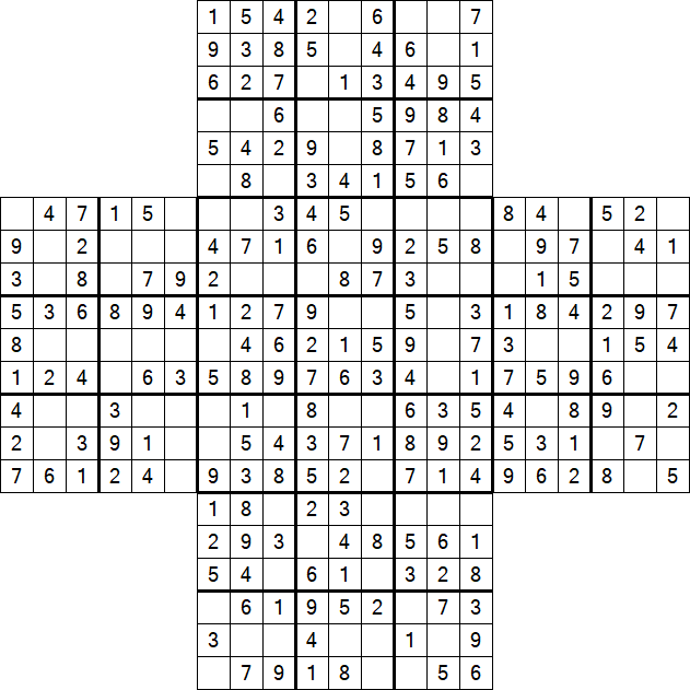 Cross Sudoku - Easy