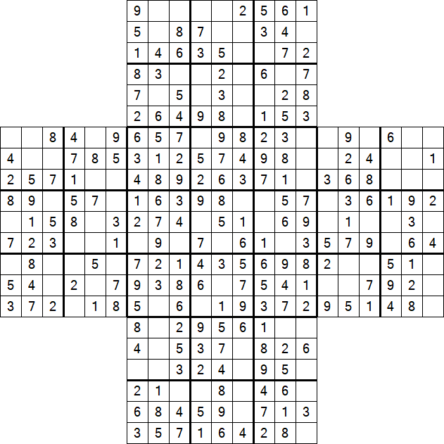 Cross Sudoku - Easy