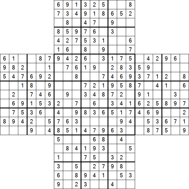 Cross Sudoku - Easy