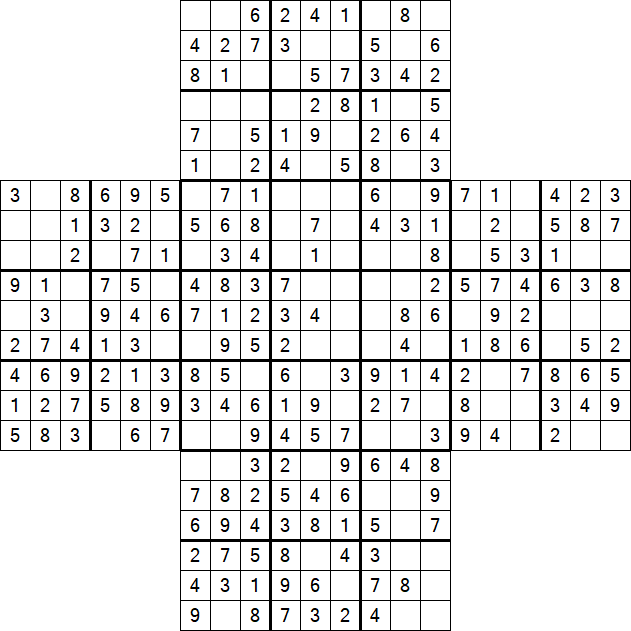 Cross Sudoku - Easy