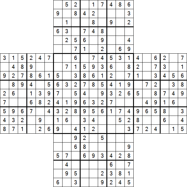 Cross Sudoku - Easy