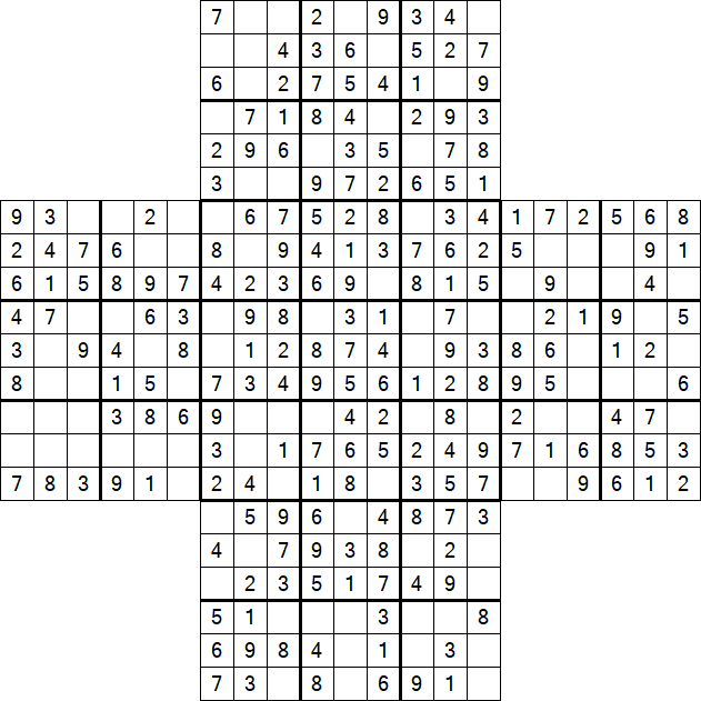 Cross Sudoku - Easy