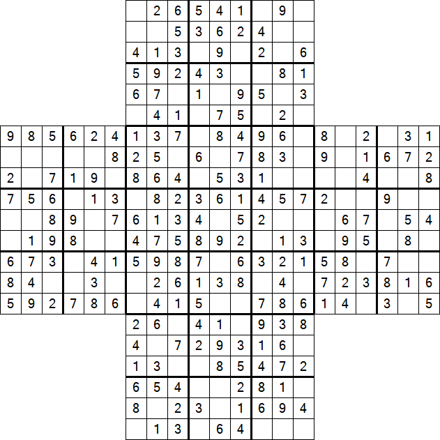 Cross Sudoku - Easy