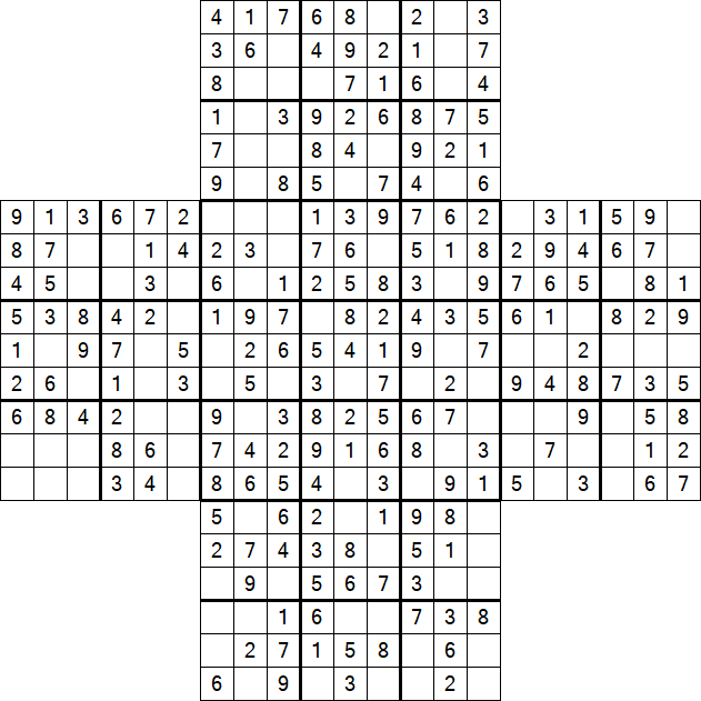 Cross Sudoku - Easy