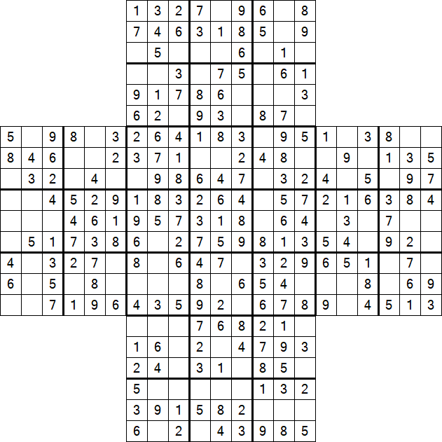 Cross Sudoku - Easy