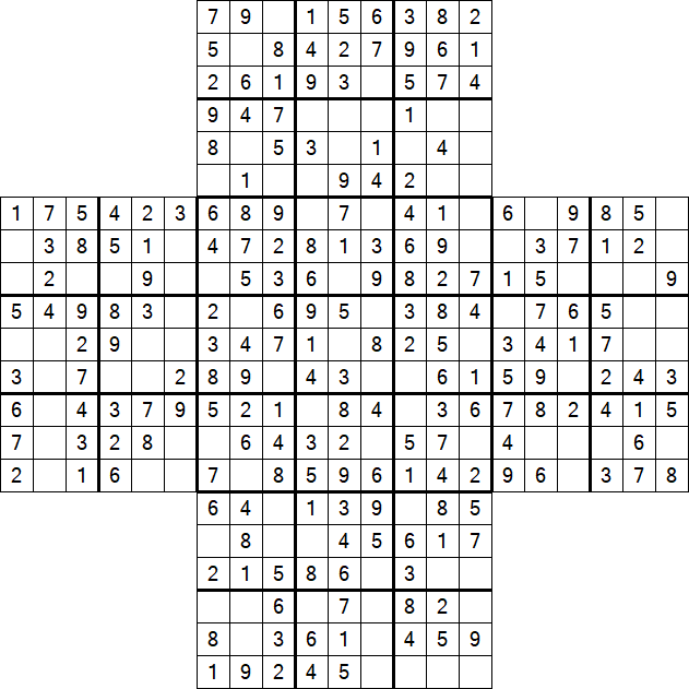 Cross Sudoku - Easy