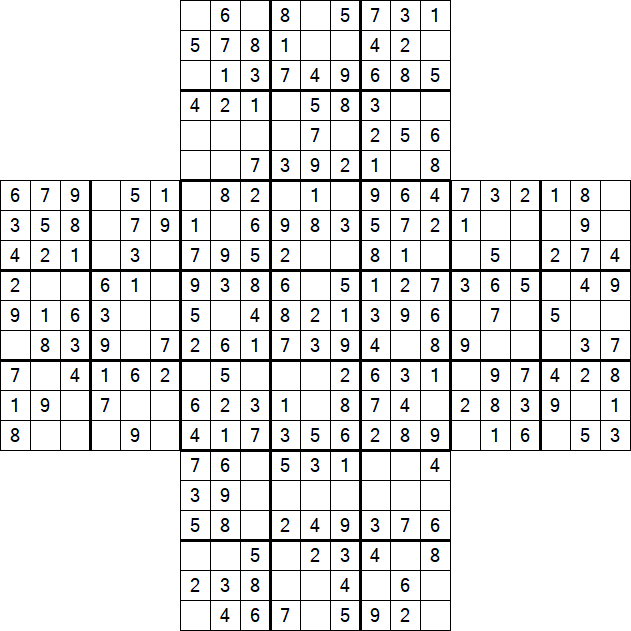 Cross Sudoku - Easy
