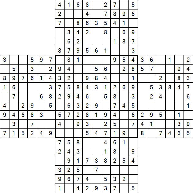 Cross Sudoku - Easy