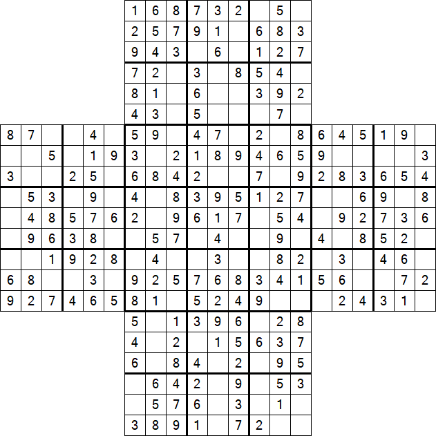 Cross Sudoku - Easy