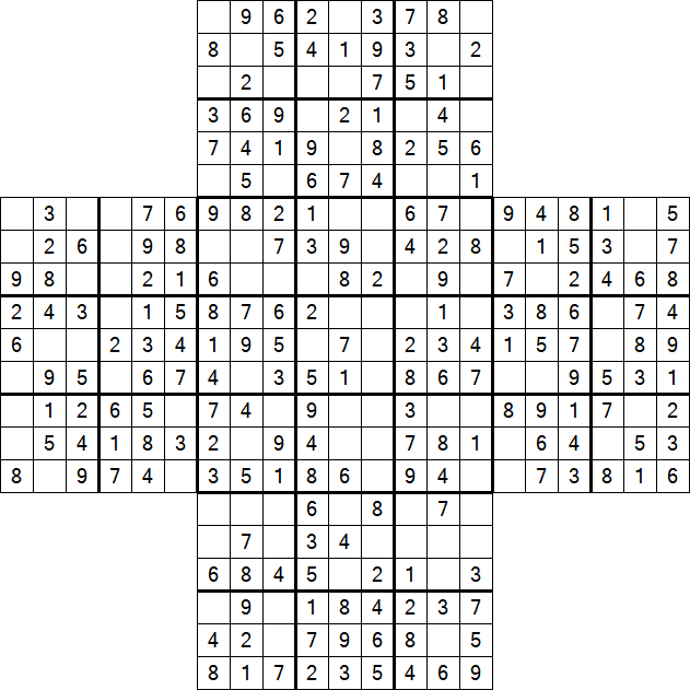 Cross Sudoku - Easy