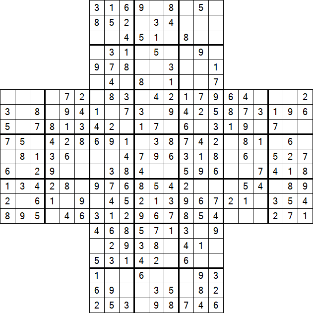 Cross Sudoku - Easy