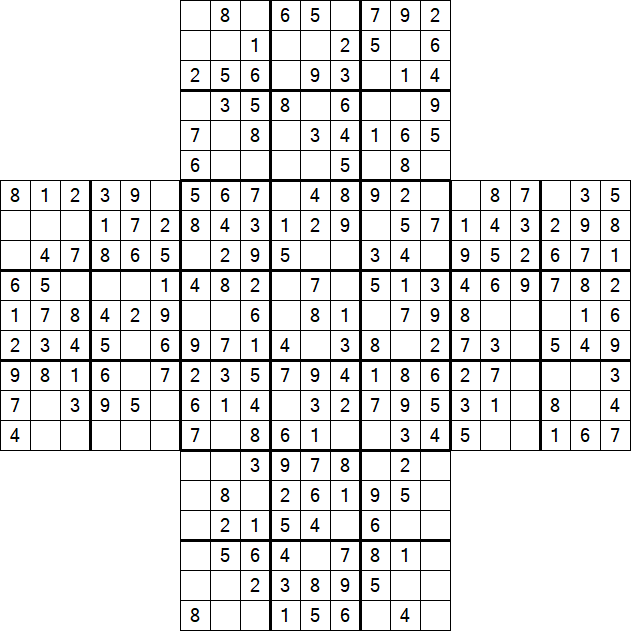 Cross Sudoku - Easy