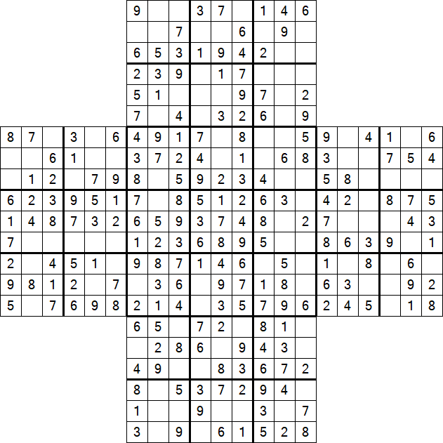 Cross Sudoku - Easy