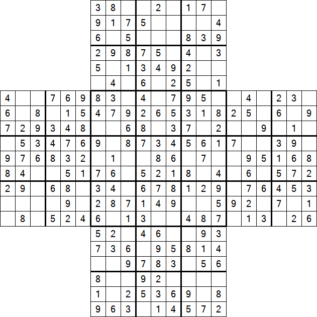 Cross Sudoku - Easy