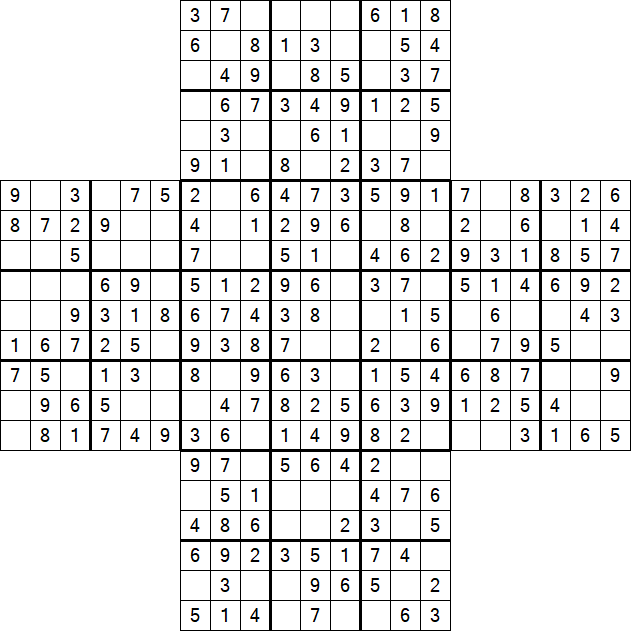 Cross Sudoku - Easy