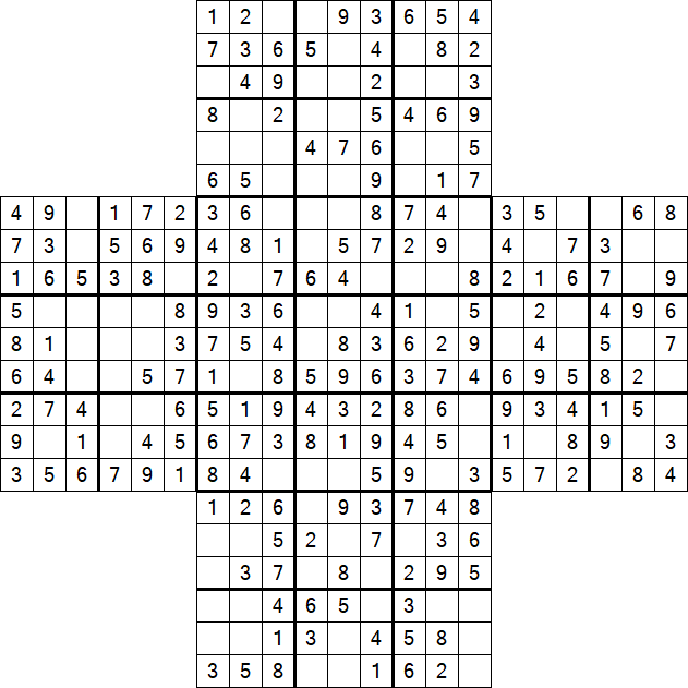 Cross Sudoku - Easy