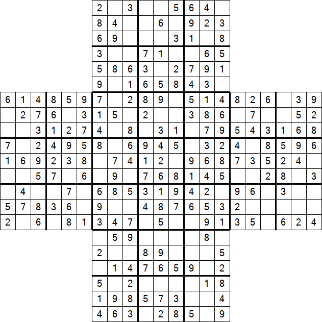 Cross Sudoku - Easy