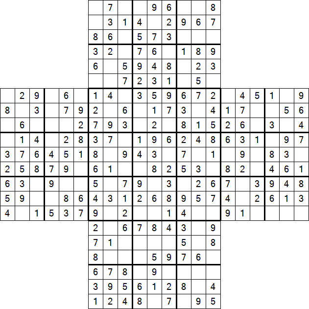 Cross Sudoku - Easy