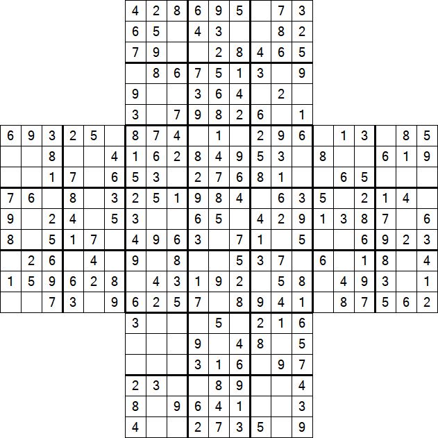 Cross Sudoku - Easy