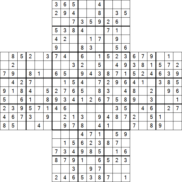Cross Sudoku - Easy