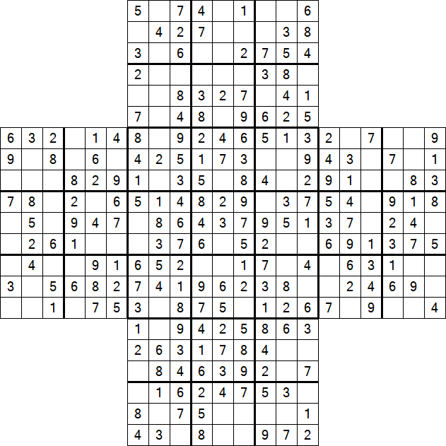 Cross Sudoku - Easy