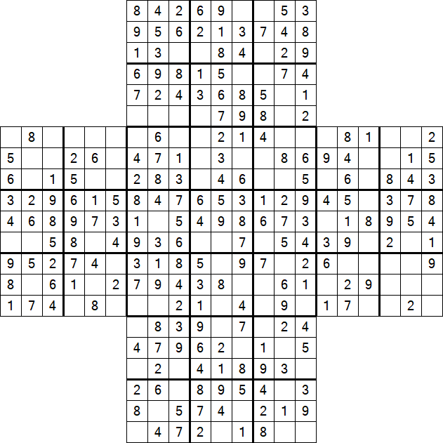 Cross Sudoku - Easy